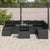Garden Sofa Set 9 pcs Black Poly rattan, powder-coated steel