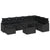 Garden Sofa Set 9 pcs Black Poly rattan, powder-coated steel