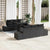 Garden Sofa Set with Cushion 7 pcs Black 100 x 55 x 73 cm
