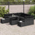 Garden Sofa Set with Cushion 9 pcs Black 100 x 55 x 73 cm