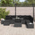 Garden Sofa Set 9 pcs Black Poly rattan, powder-coated steel