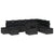 Garden Sofa Set 9 pcs Black Poly rattan, powder-coated steel