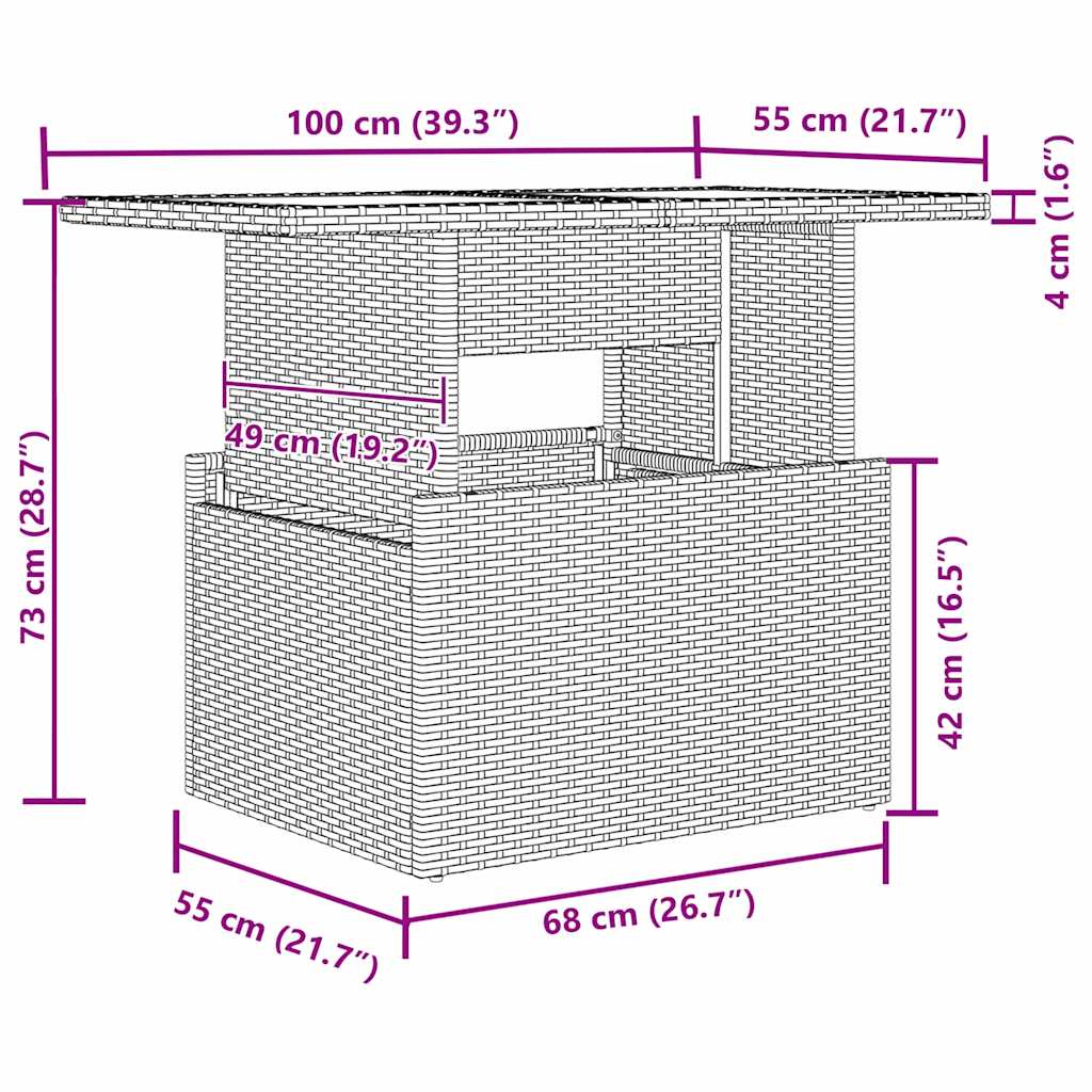 Garden Sofa Set with Cushion 5 pcs Grey 100 x 55 x 73 cm
