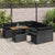 Garden Sofa Set with Cushion 9 pcs Black