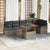 Garden Sofa Set with Cushion 7 pcs Grey 100 x 55 x 73 cm