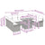 Garden Sofa Set with Cushion 10 pcs Grey 100 x 55 x 73 cm