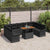 Garden Sofa Set with Cushion 10 pcs Black 100 x 55 x 73 cm