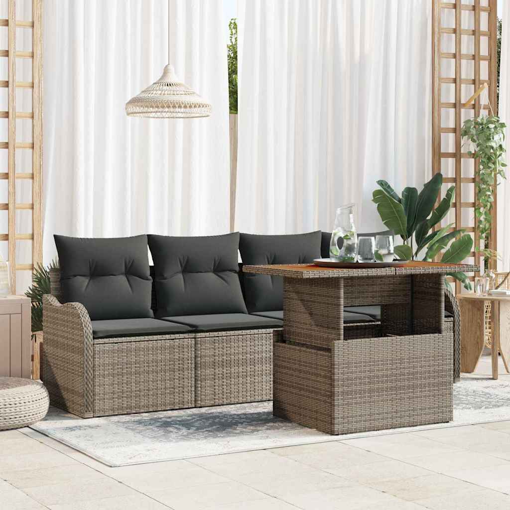 Garden Sofa Set with Cushion Manual 5 pcs Grey 100 x 55 x 73 cm