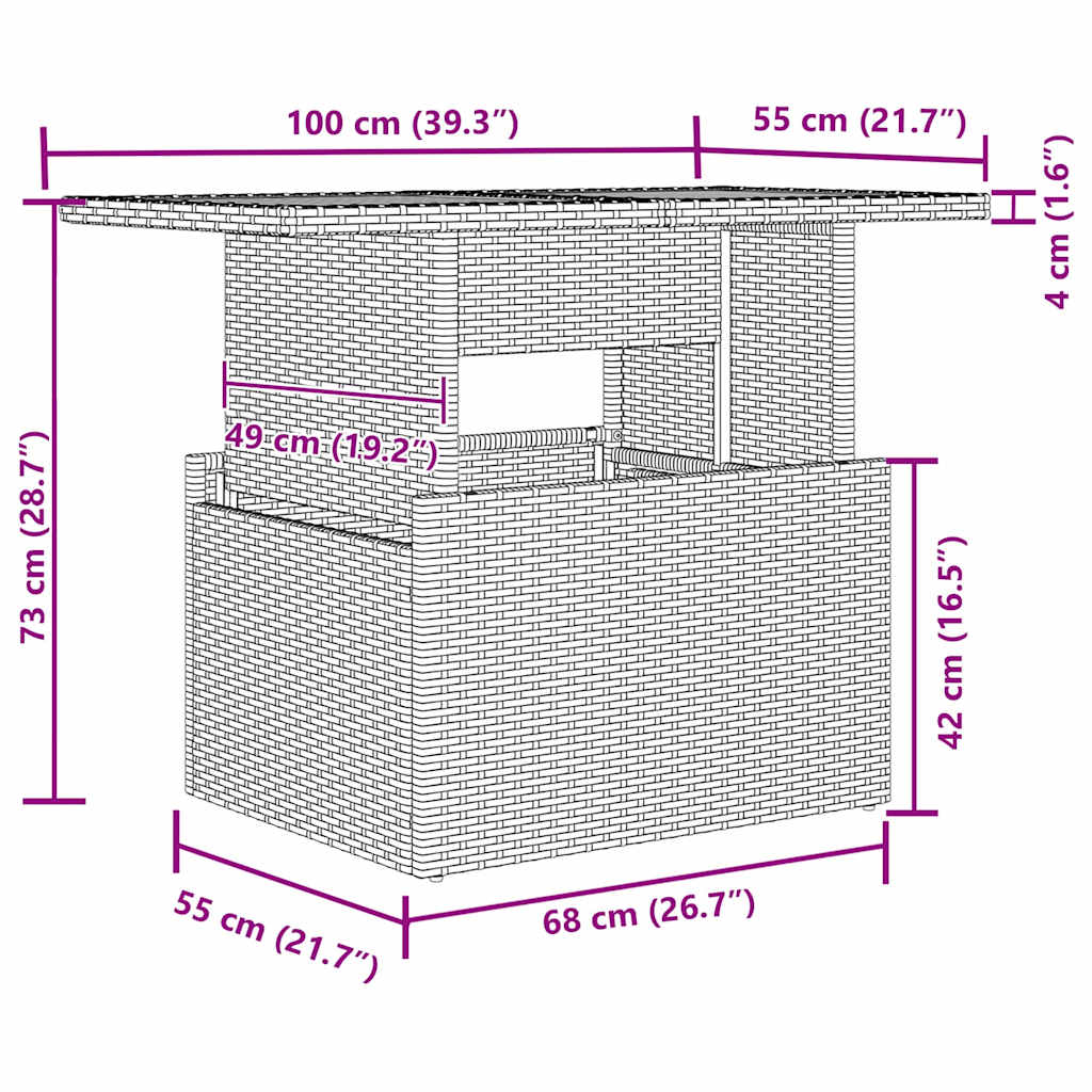 Garden Sofa Set with Cushion Manual 5 pcs Grey 100 x 55 x 73 cm