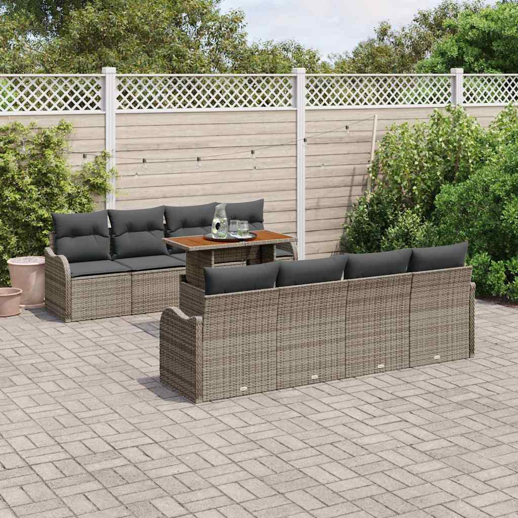 Garden Sofa Set with Cushion Manual 7 pcs Grey 100 x 55 x 73 cm