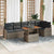 Garden Sofa Set with Cushion Manual 7 pcs Grey 100 x 55 x 73 cm