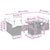 Garden Sofa Set with Cushion 8 pcs Black 100 x 55 x 73 cm