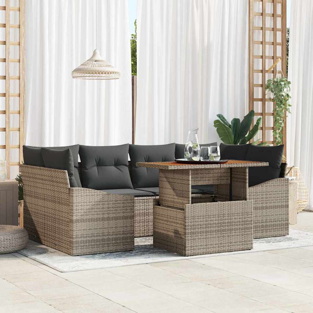 Garden Dining Set with Cushion Grey and Brown 100 x 55 x 73 cm
