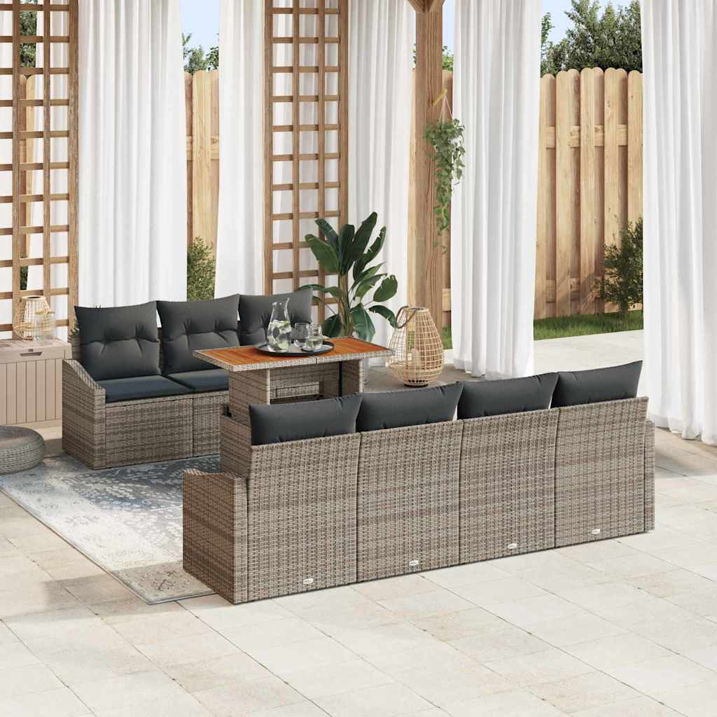 Garden Dining Set with Cushion Grey and Brown 100 x 55 x 73 cm