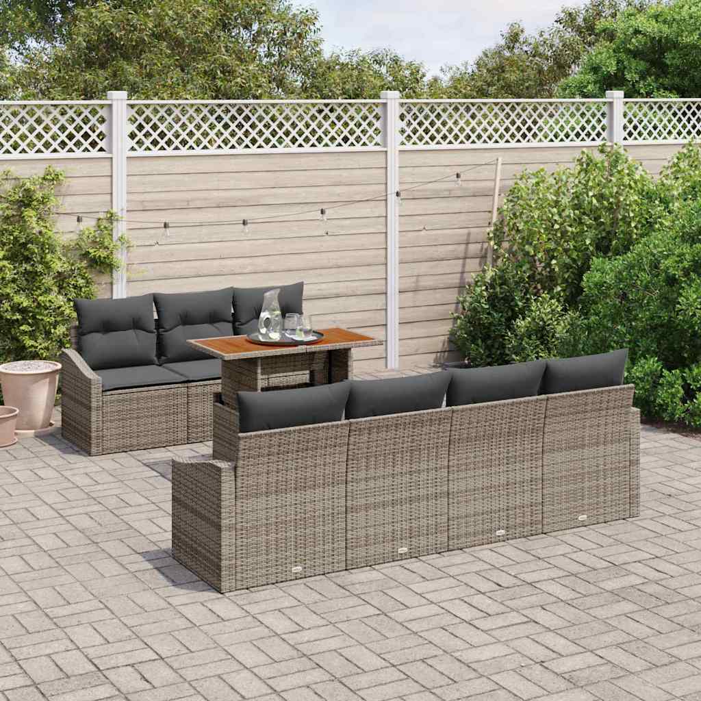 Garden Dining Set with Cushion Grey and Brown 100 x 55 x 73 cm