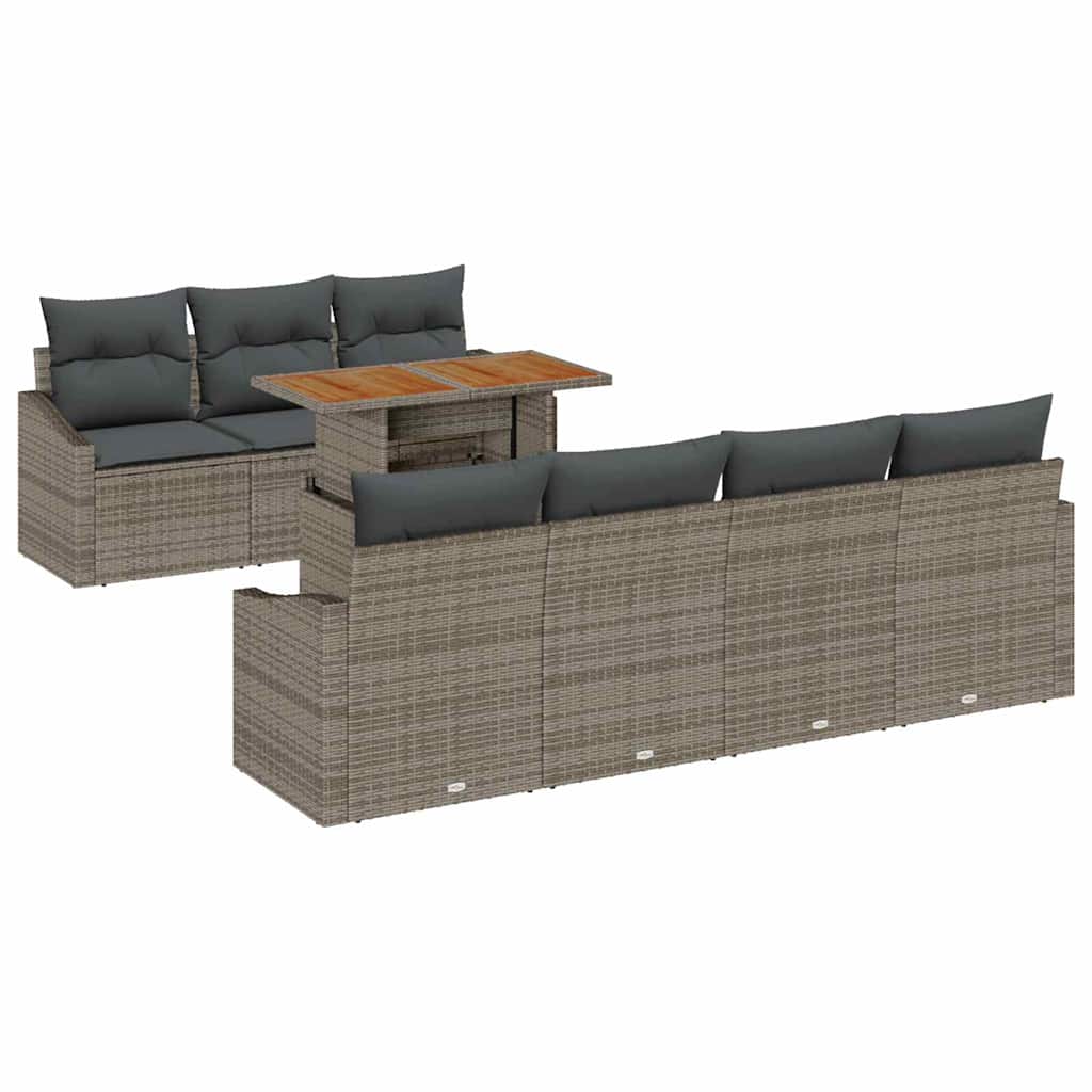 Garden Dining Set with Cushion Grey and Brown 100 x 55 x 73 cm