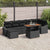Garden Dining Set with Cushion 8 pcs Black and Brown