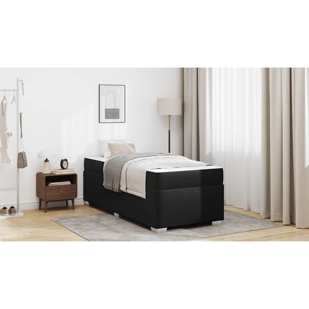 Bed Frame with Mattress Black 90 x 190 cm Fabric