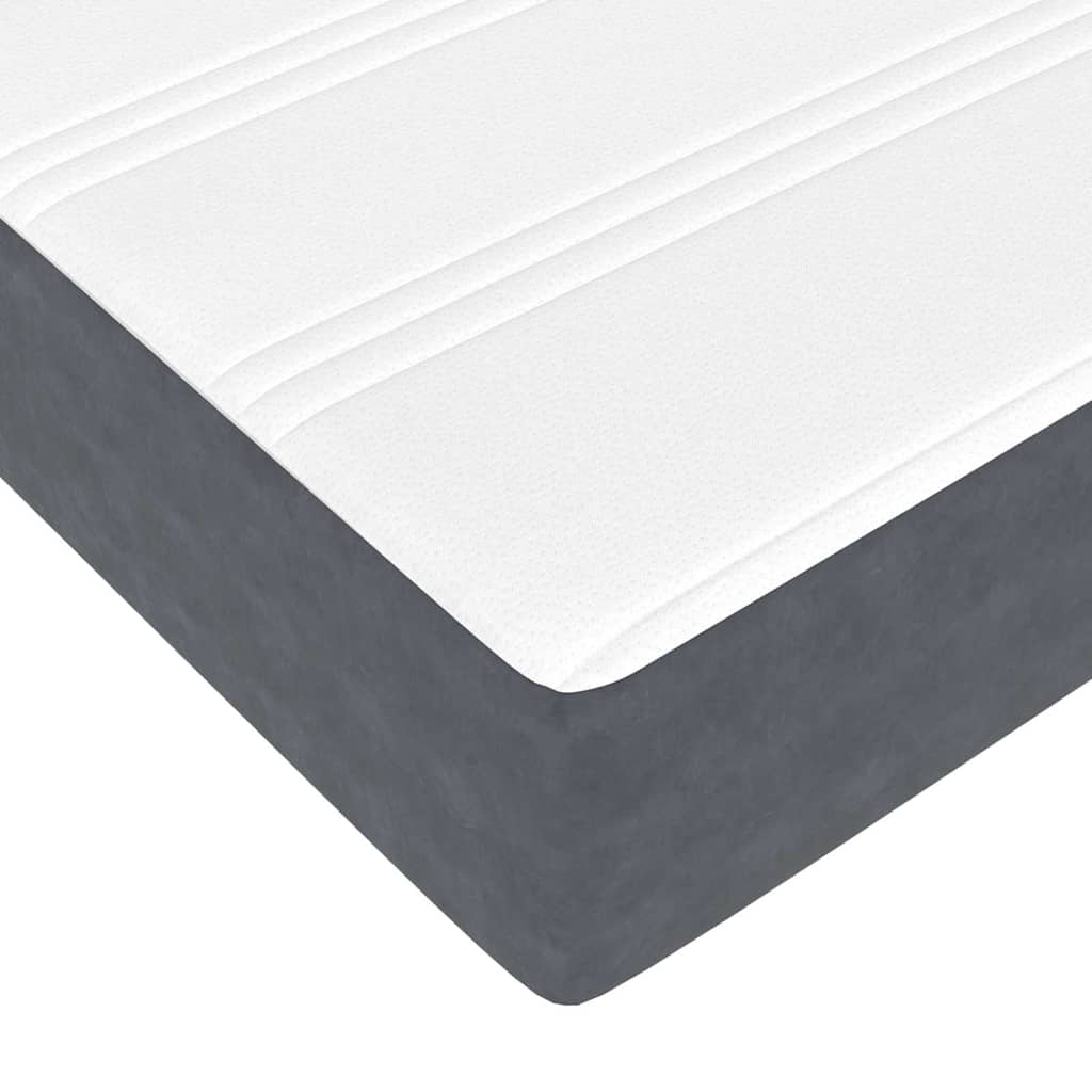 Bed Frame with Mattress Dark grey 90 x 190 cm Velvet