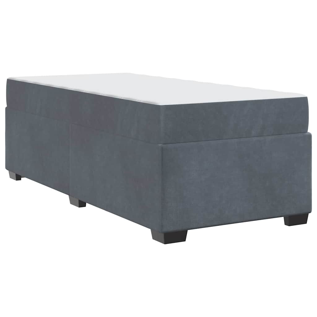 Bed Frame with Mattress Dark grey 90 x 190 cm Velvet