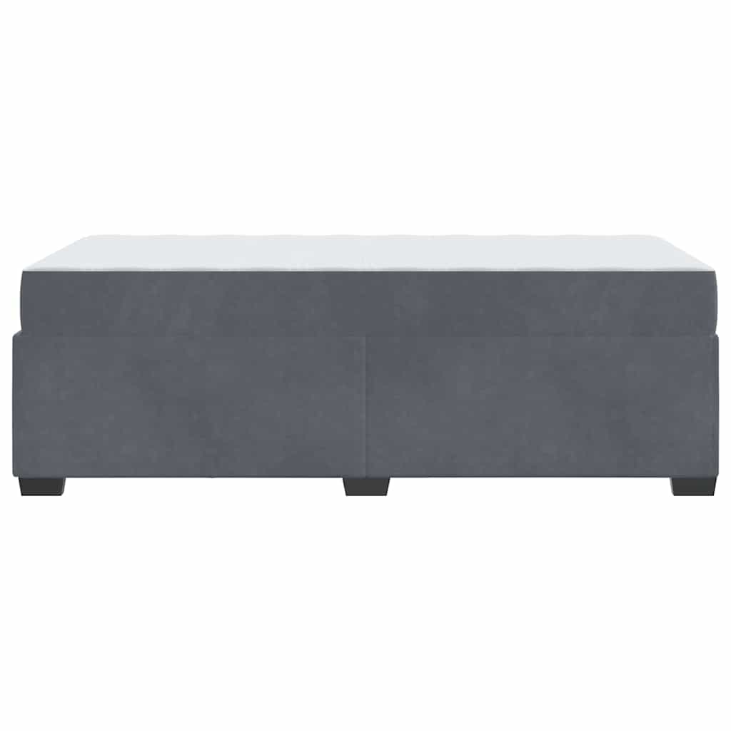 Bed Frame with Mattress Dark grey 90 x 190 cm Velvet
