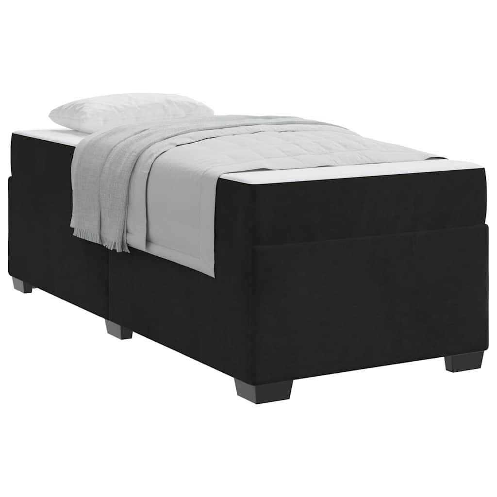 Bed Frame with Mattress with Mattress Black 90 x 190 cm Velvet