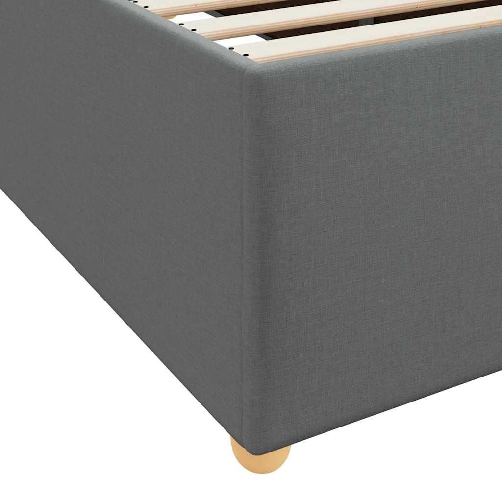 Bed Frame with Mattress Dark grey 90 x 190 cm Fabric