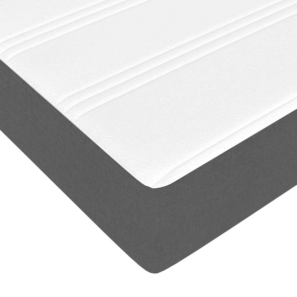 Bed Frame with Mattress Dark grey 90 x 190 cm Fabric