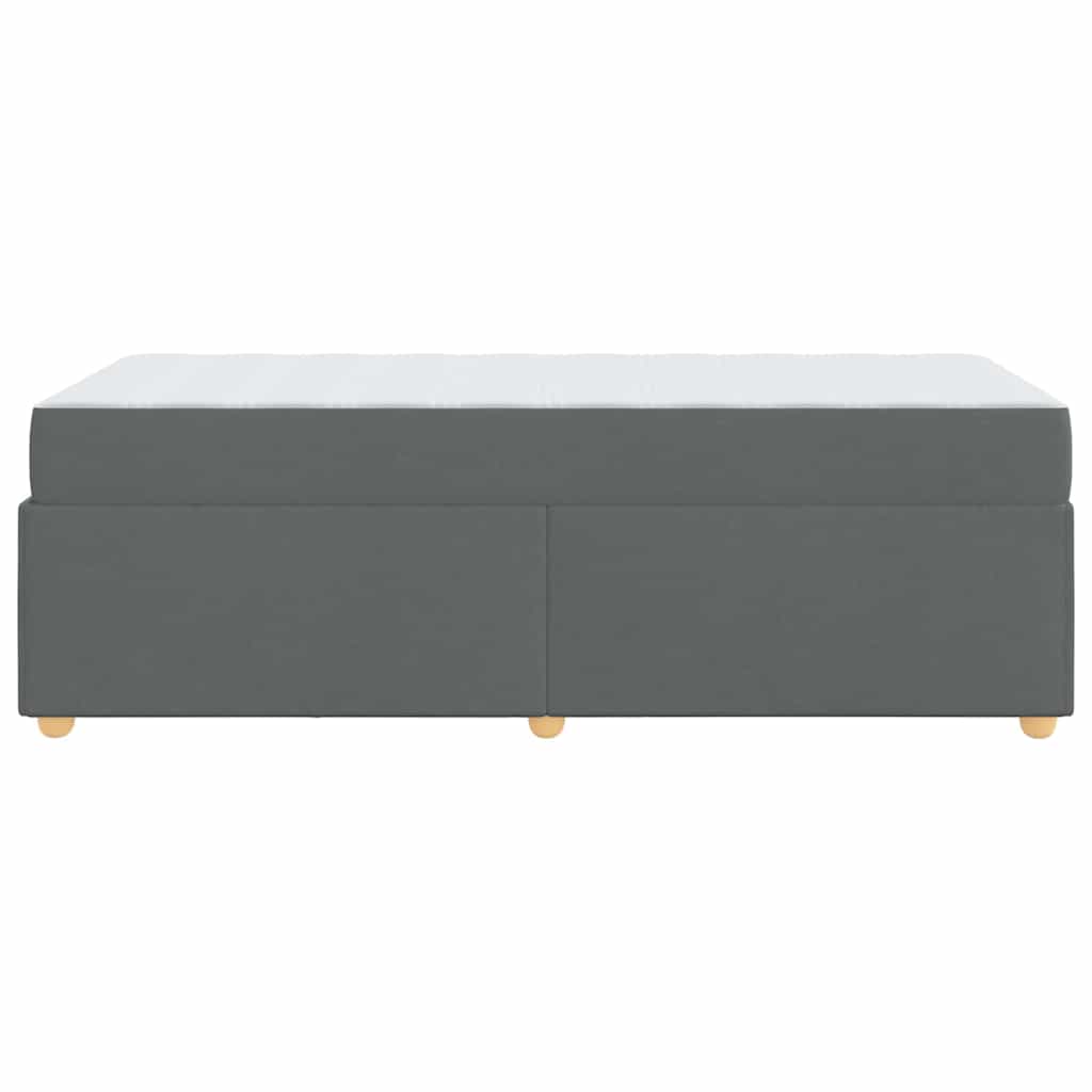Bed Frame with Mattress Dark grey 90 x 190 cm Fabric