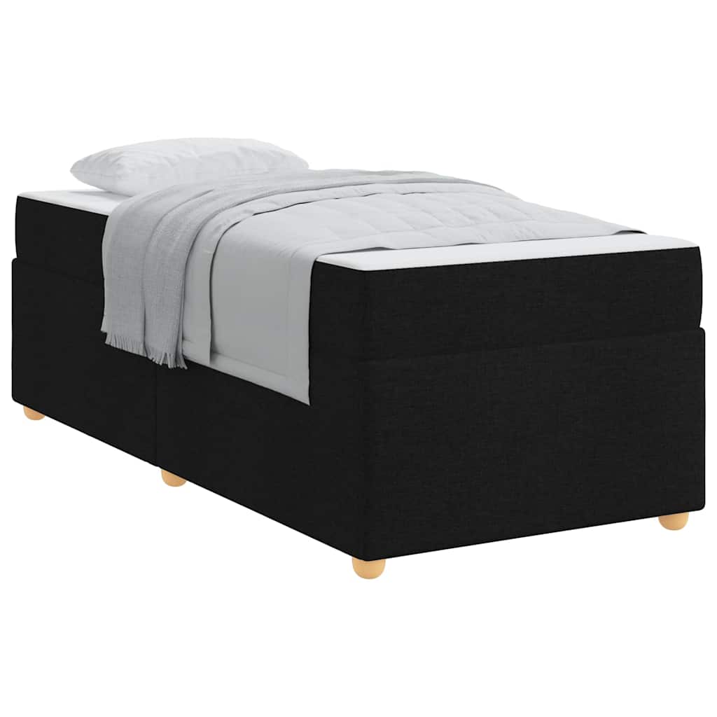 Bed Frame with Mattress with Mattress Black 90 x 190 cm Fabric