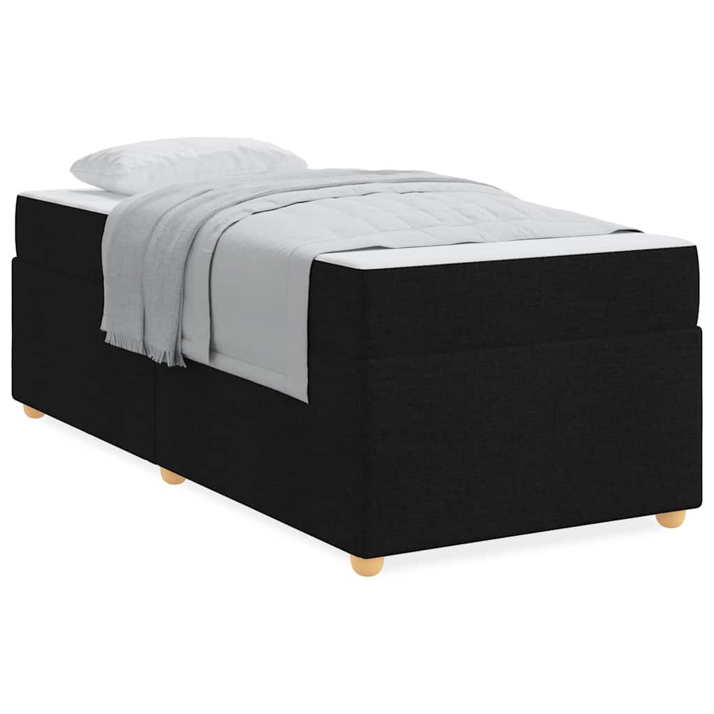 Bed Frame with Mattress with Mattress Black 90 x 190 cm Fabric