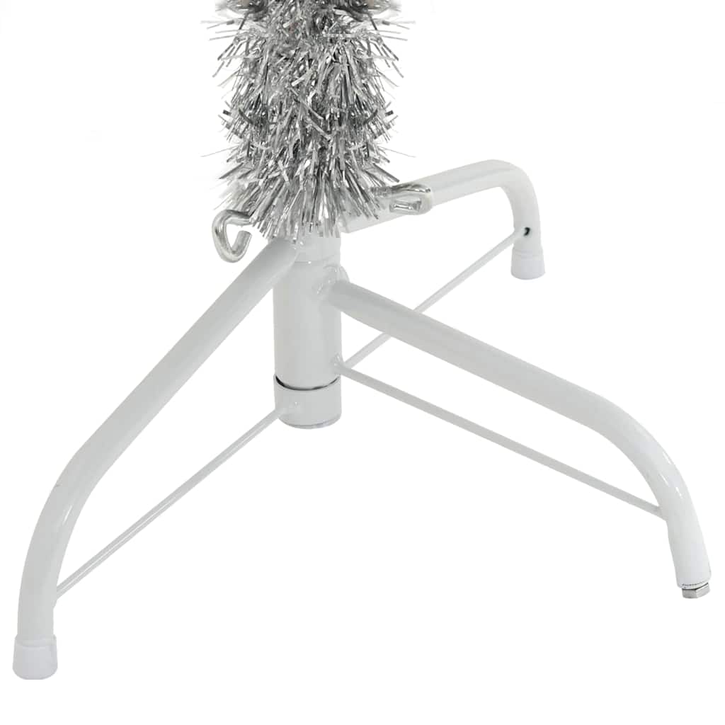 Artificial Pre-lit Christmas Tree Silver 150 cm PET
