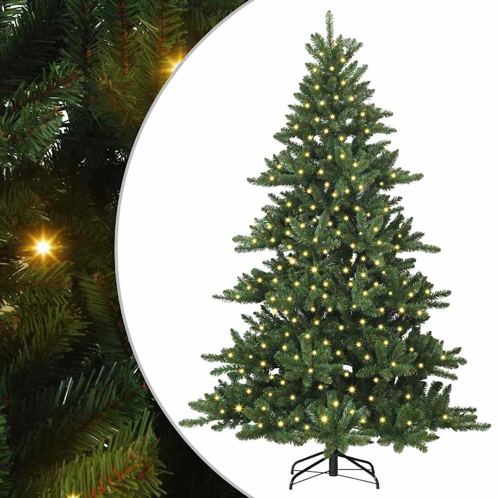 Artificial Hinged Christmas Tree Green 180 cm PVC and Steel