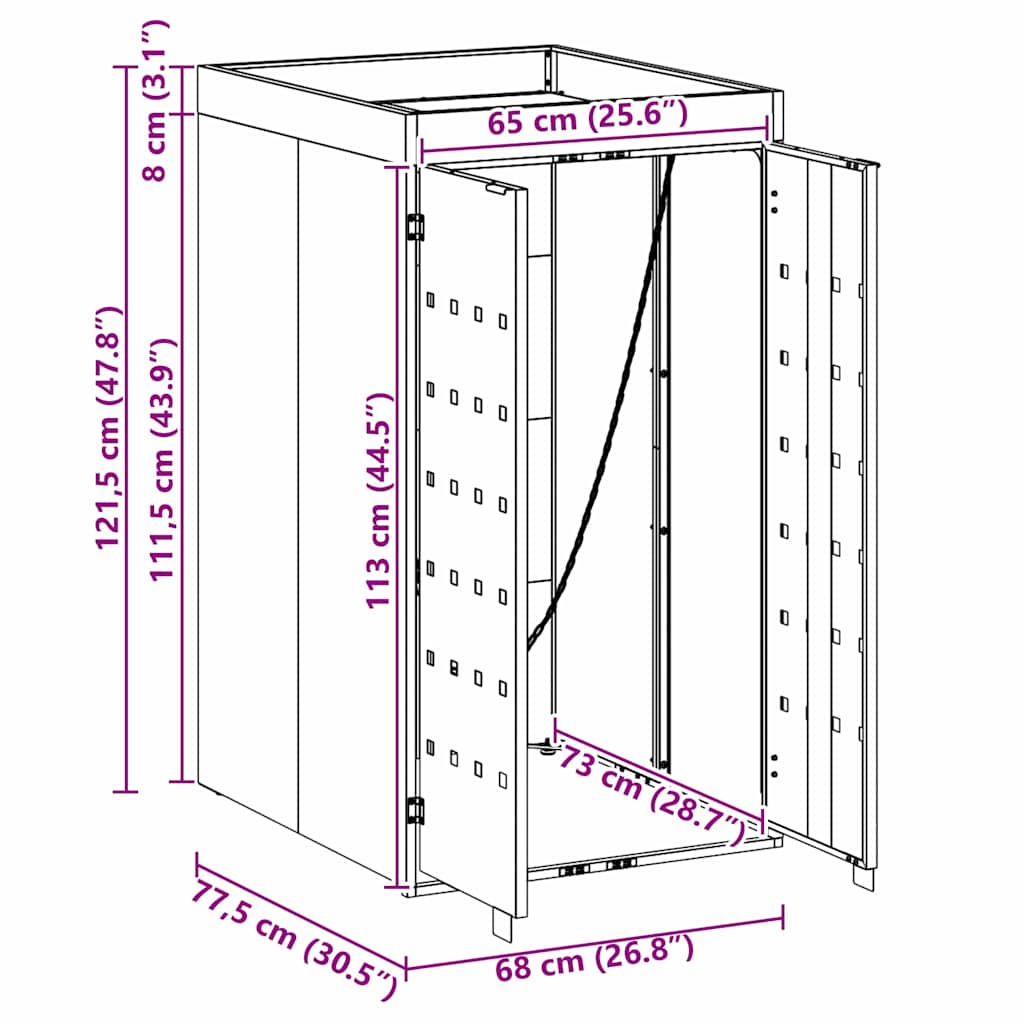 Wheelie Bin Storage with Planter Roof for Single 240L Bin