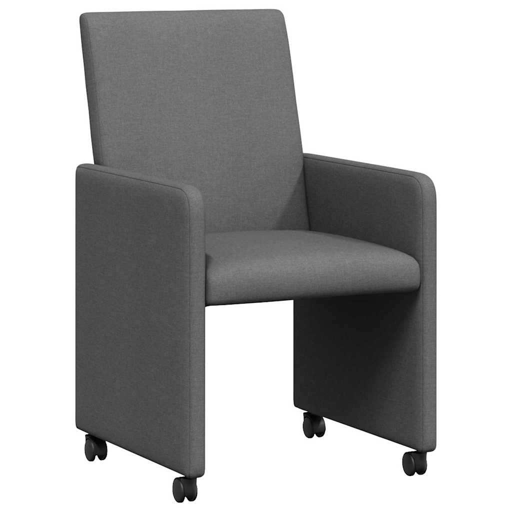 Dining Chairs with Wheels 2 pcs Dark Grey 57 x 66 x 94 cm