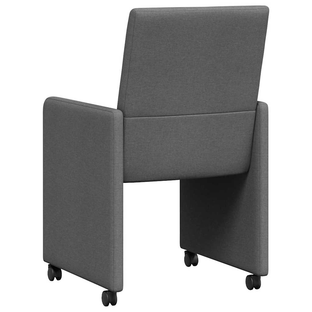 Dining Chairs with Wheels 2 pcs Dark Grey 57 x 66 x 94 cm