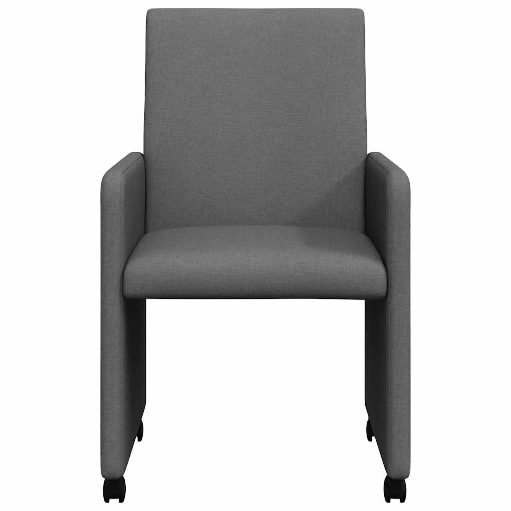 Dining Chairs with Wheels 2 pcs Dark Grey 57 x 66 x 94 cm