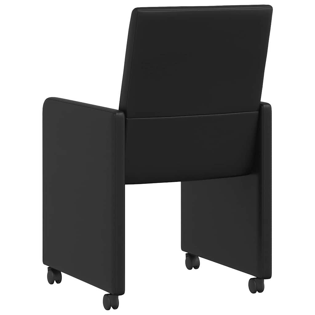 Dining Chairs with Wheels 2 pcs Black 57 x 66 x 94 cm