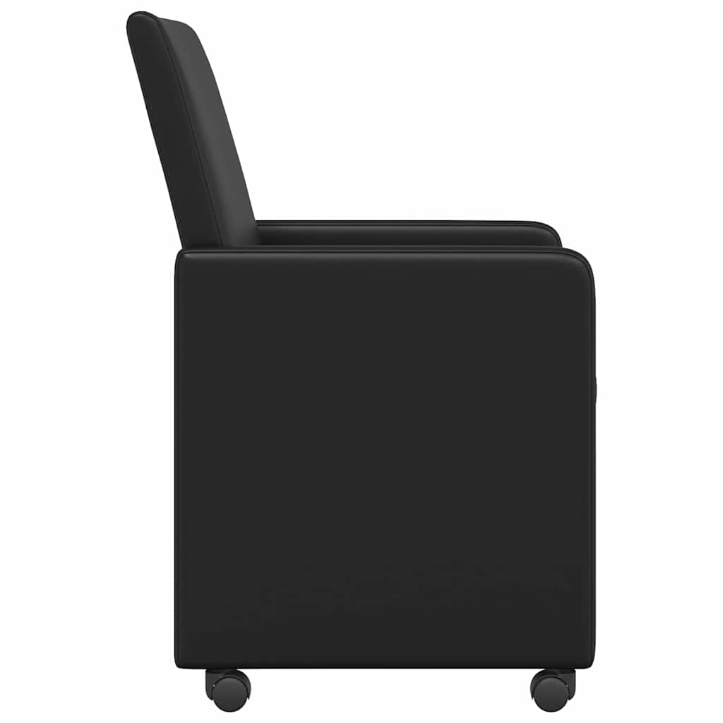 Dining Chairs with Wheels 2 pcs Black 57 x 66 x 94 cm