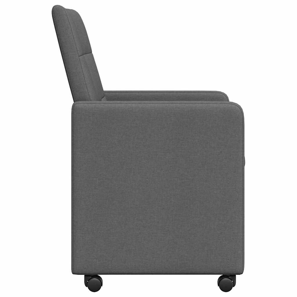 Dining Chairs with Wheels 2 pcs Dark grey 58 x 65 x 94 cm