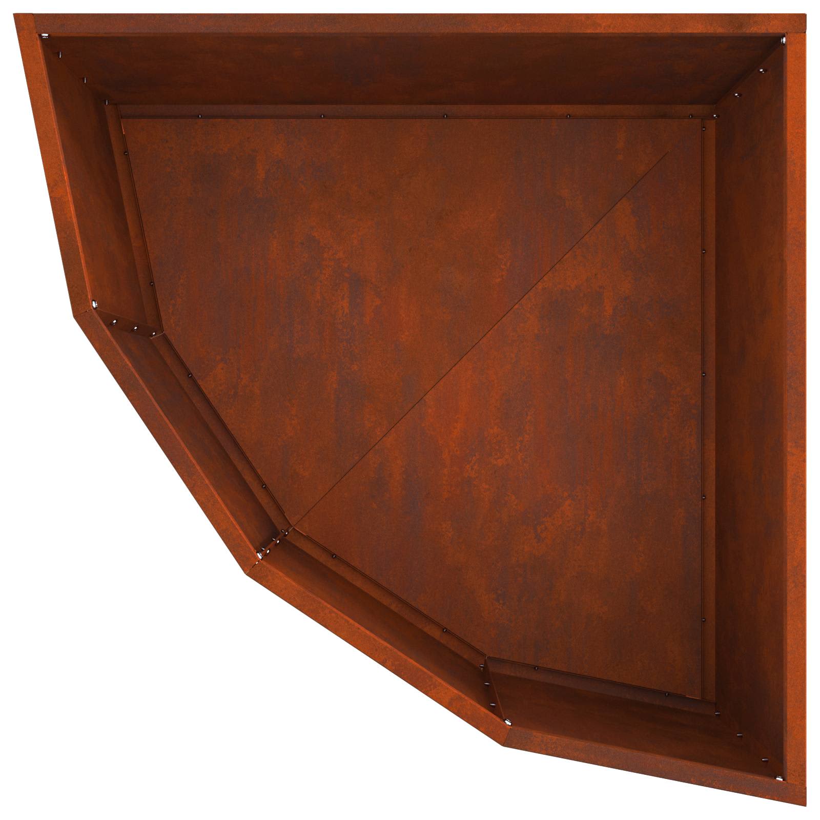 Corner Planter Rusty 60 x 60 x 35 cm Weathering steel