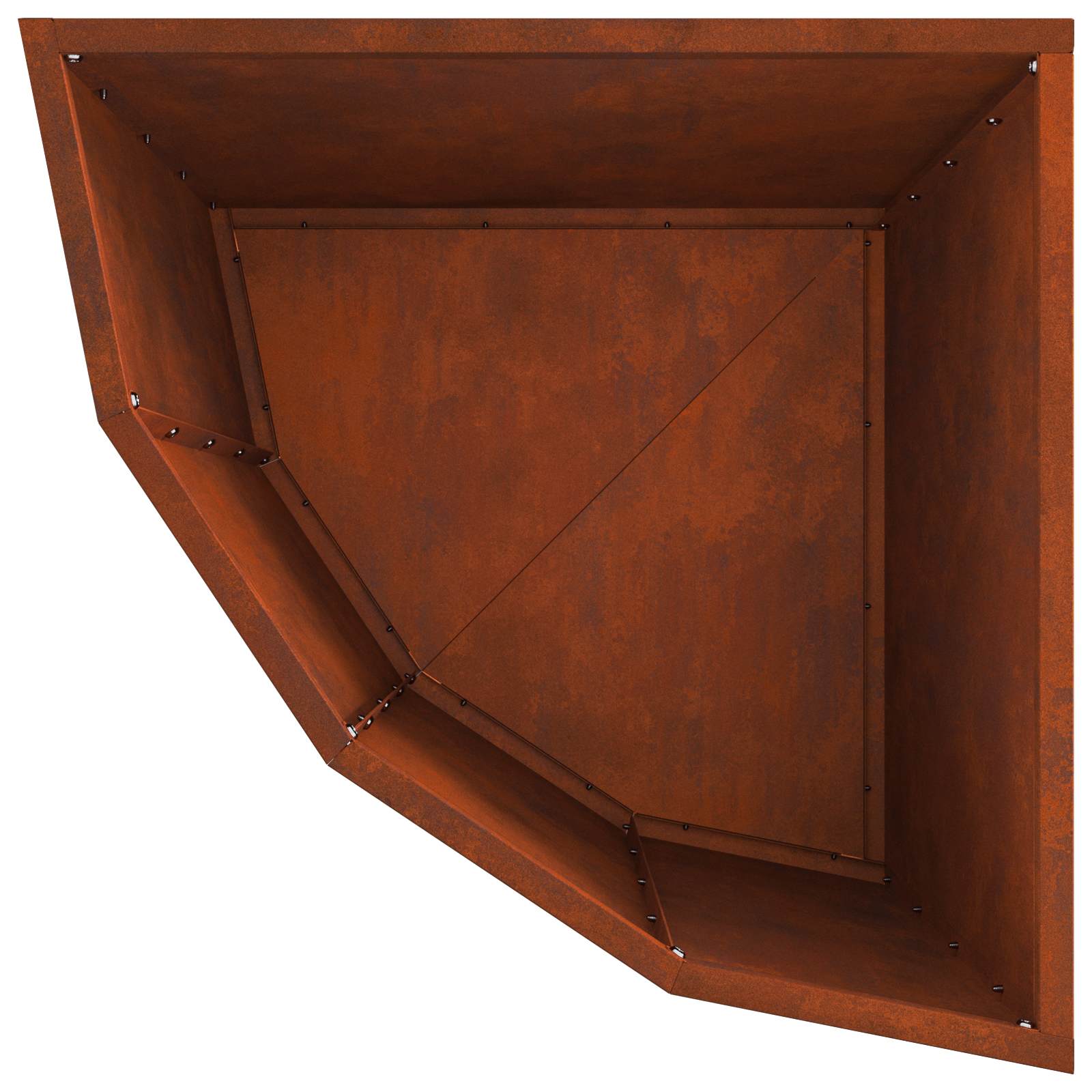 Corner Planter Rusty 45 x 45 x 50 cm Weathering steel