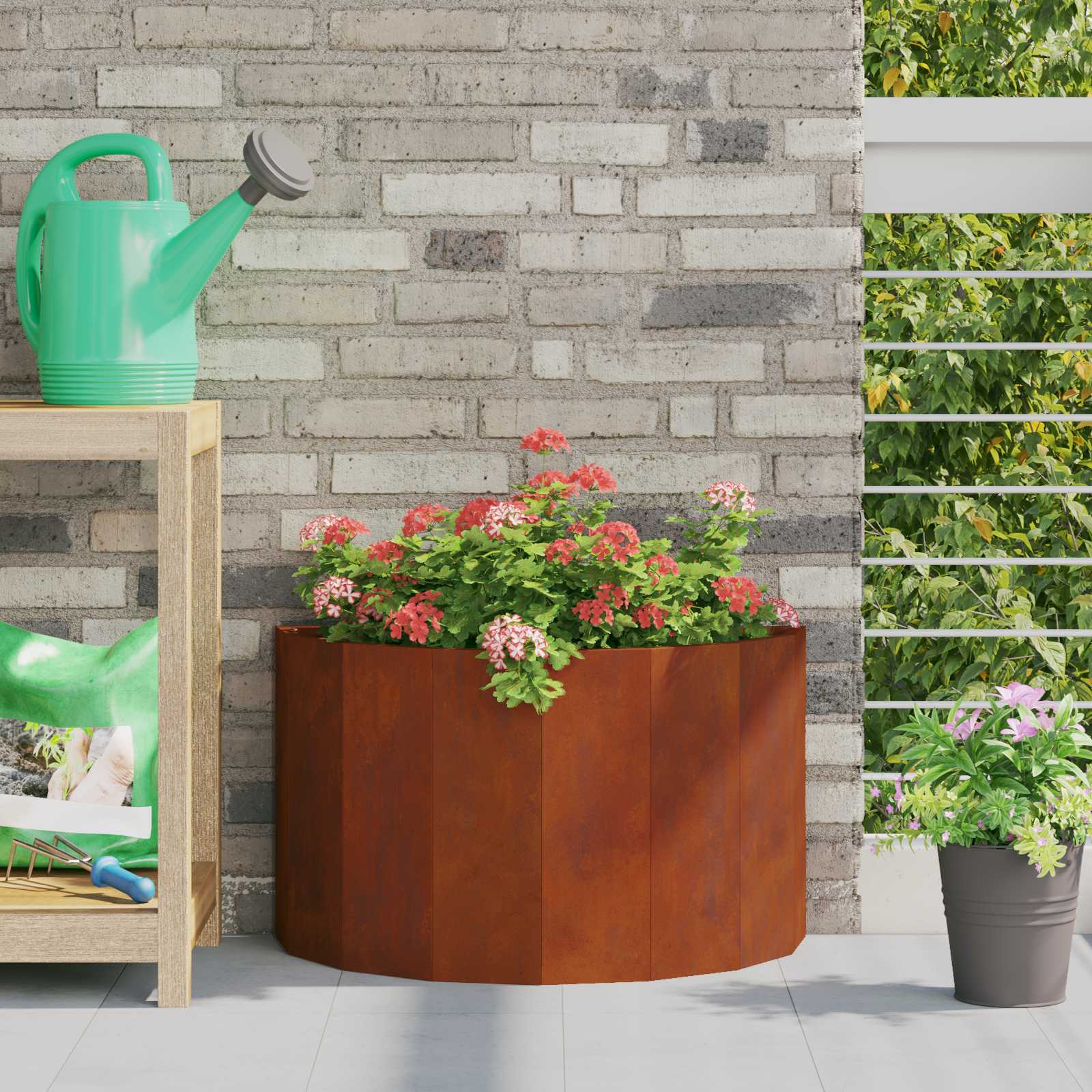 Planter Rusty 60 x 30 x 35 cm Weathering Steel
