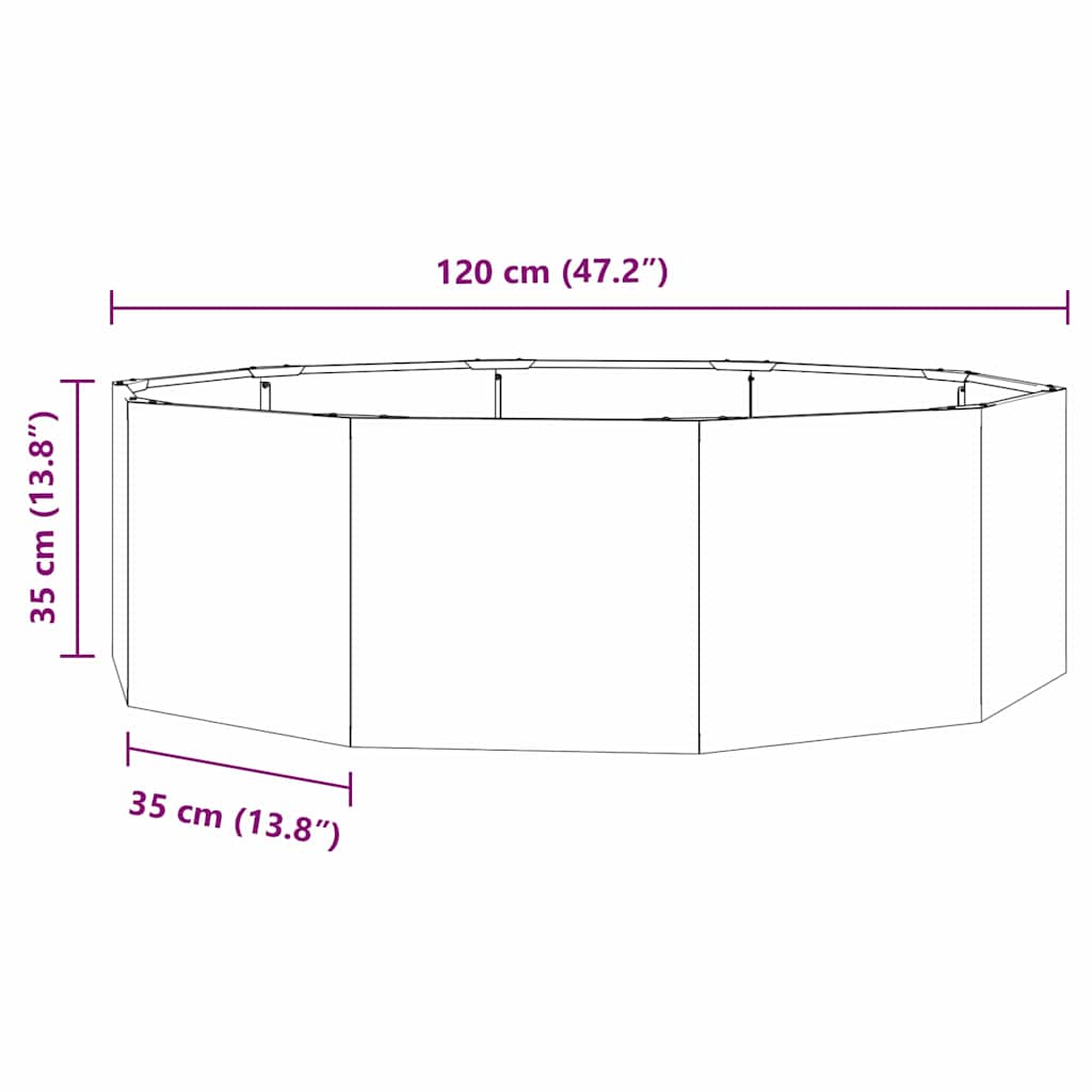 Planter Black 120 x 120 x 35 cm Steel