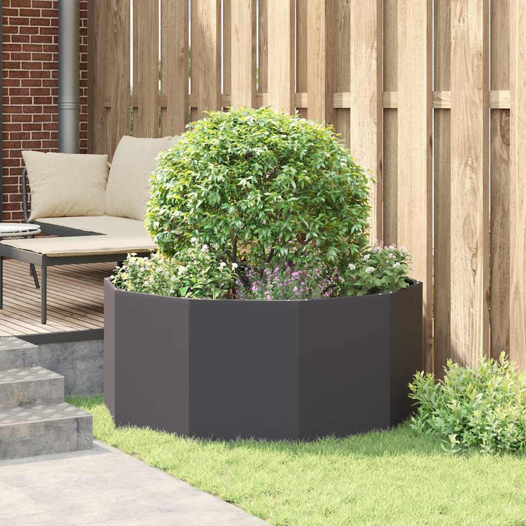 Planter Black 120 x 120 x 50 cm Steel