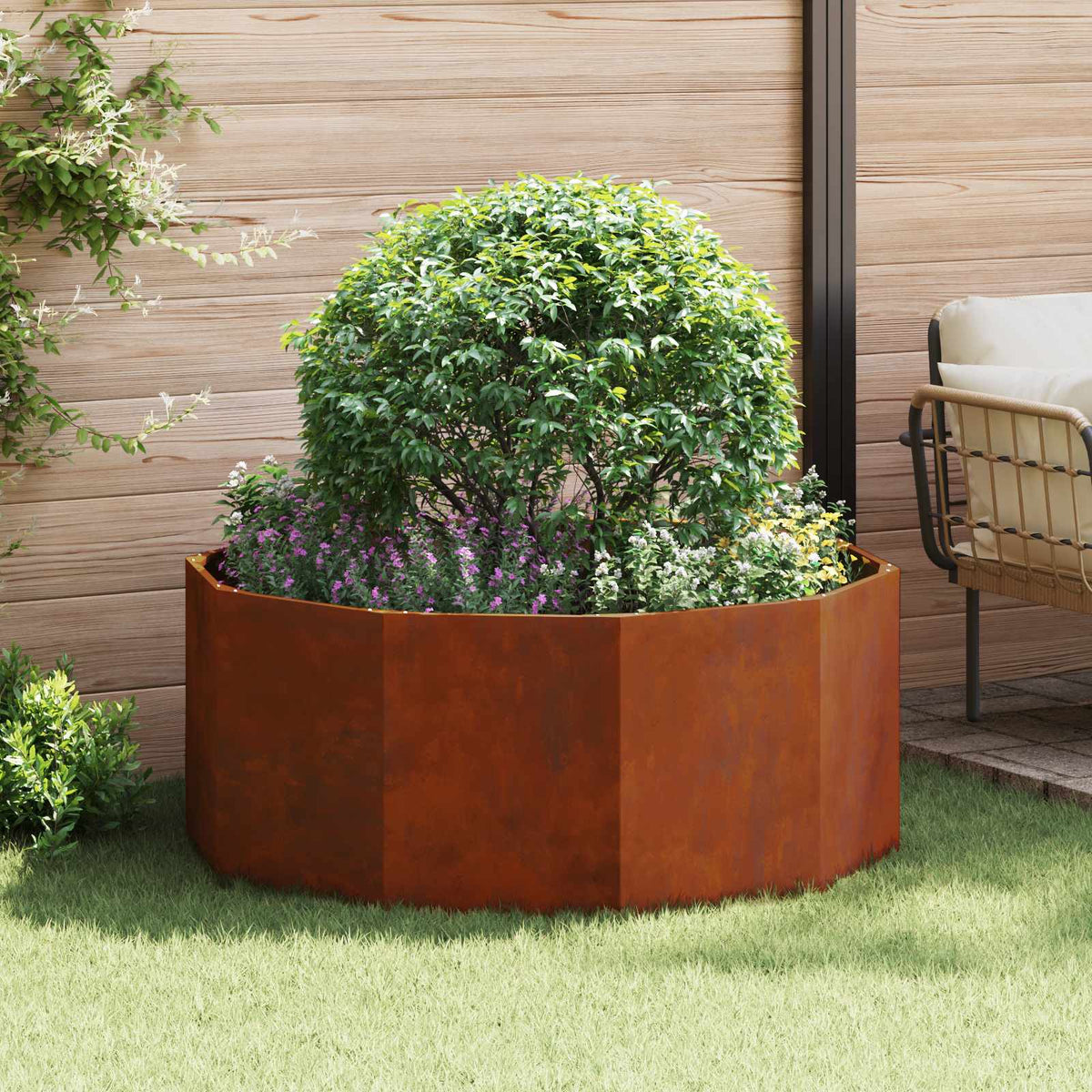 Planter Rusty 120 x 120 x 50 cm Weathering Steel
