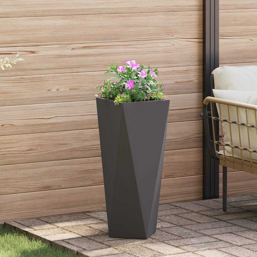 Planter 2 pcs Black 30 x 30 x 75 cm Steel