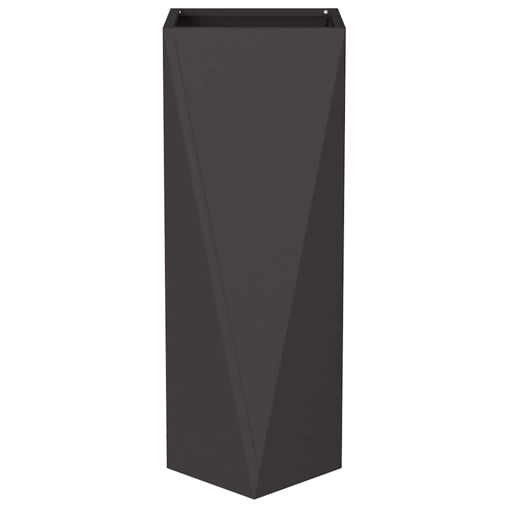 Planter 2 pcs Black 30 x 30 x 75 cm Steel