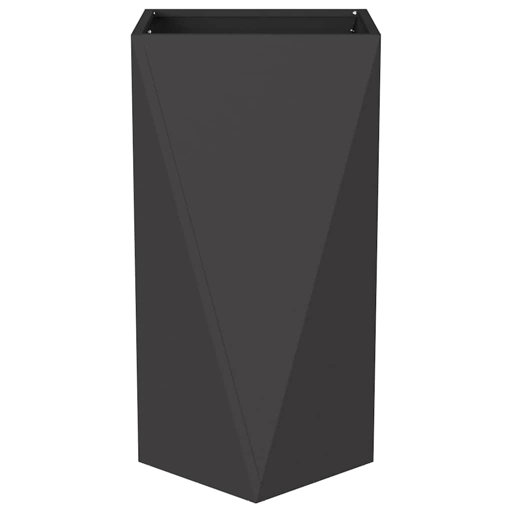 Planter 2 pcs Black 40 x 40 x 75 cm Steel
