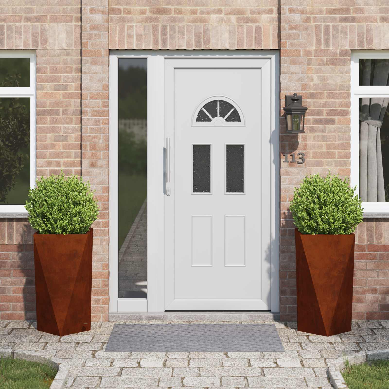 Planter 2 pcs Rusty 40 x 40 x 75 cm Weathering Steel